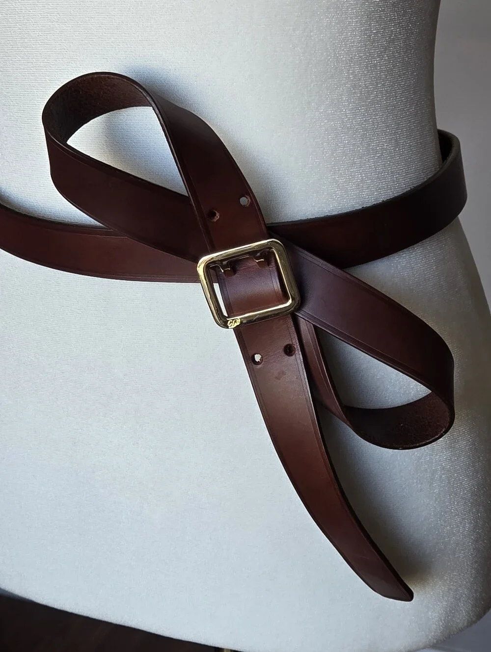 DSquared Brown Leather Bow Waist Belt with Gold Buckle Made in Italy Size S